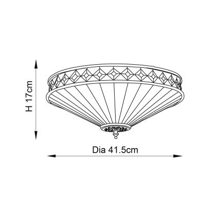 Endon 64145 - Plafon FARGO 2xE27/60W/230V śr. 41,5 cm