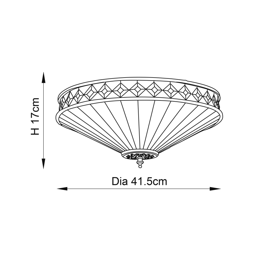 Endon 64145 - Plafon FARGO 2xE27/60W/230V śr. 41,5 cm