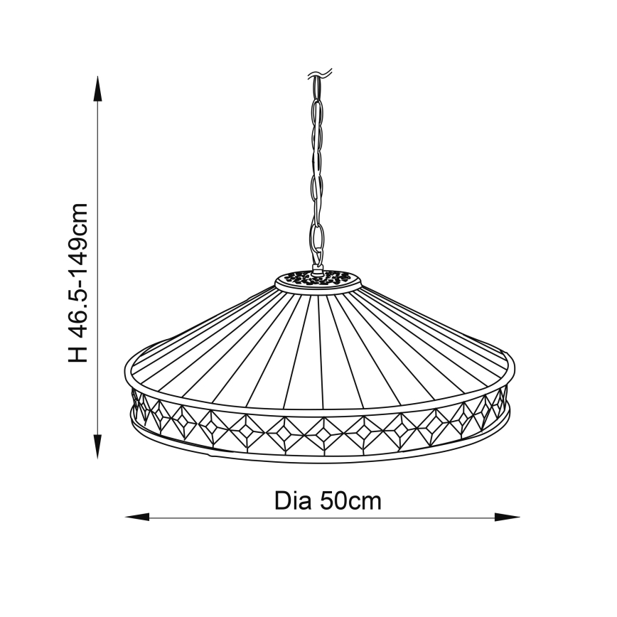 Endon 64147 - Żyrandol na łańcuchu FARGO 1xE27/60W/230V śr. 50 cm