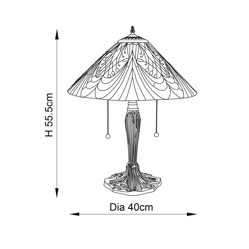 Endon 64163 - Lampa stołowa HECTOR 2xE27/60W/230V śr. 40 cm