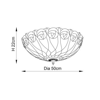 Endon 64173 - Lampa sufitowa Tiffany HUTCHINSON 2xE27/60W/230V śr. 50 cm