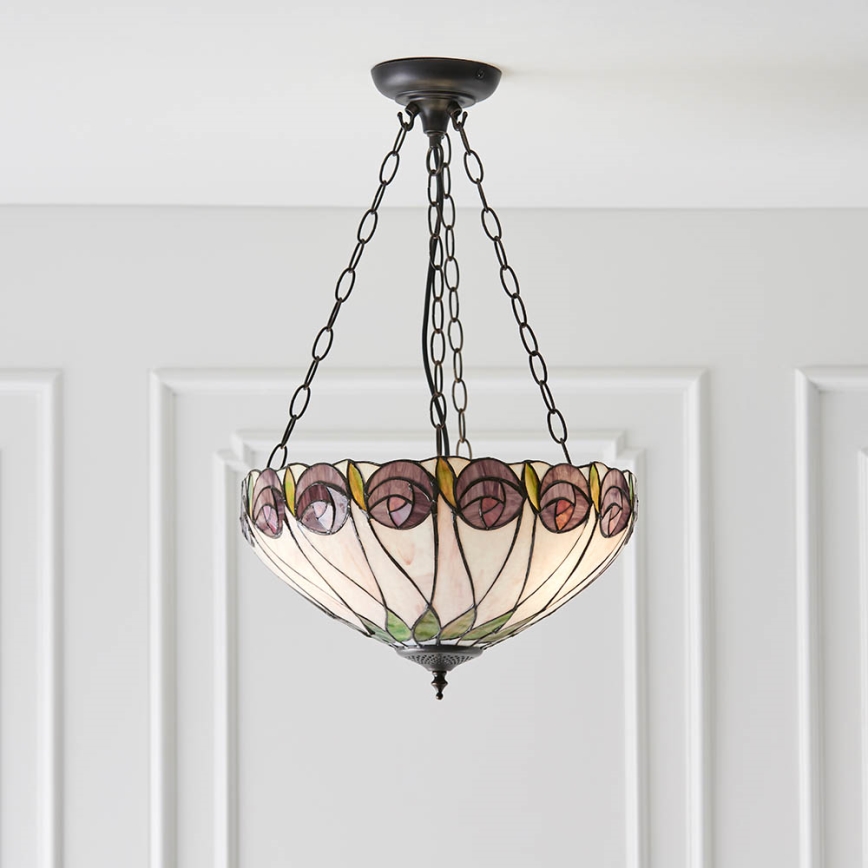 Endon 64175 - Żyrandol na łańcuchu HUTCHINSON 3xE27/60W/230V śr. 40 cm