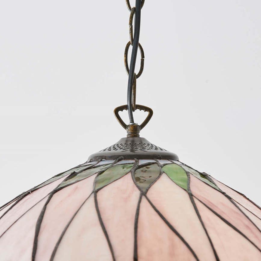Endon 64176 - Żyrandol na łańcuchu Tiffany HUTCHINSON 1xE27/60W/230V Ø 40 cm