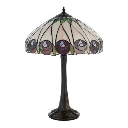 Endon 64177 - Lampa stołowa Tiffany HUTCHINSON 1xE27/60W/230V, średnica 40 cm