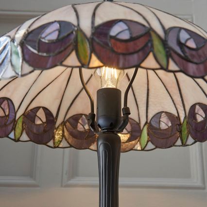 Endon 64177 - Lampa stołowa Tiffany HUTCHINSON 1xE27/60W/230V, średnica 40 cm