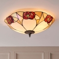 Endon 64182 - Oprawa sufitowa Tiffany INGRAM 2xE27/60W/230V śr. 45 cm