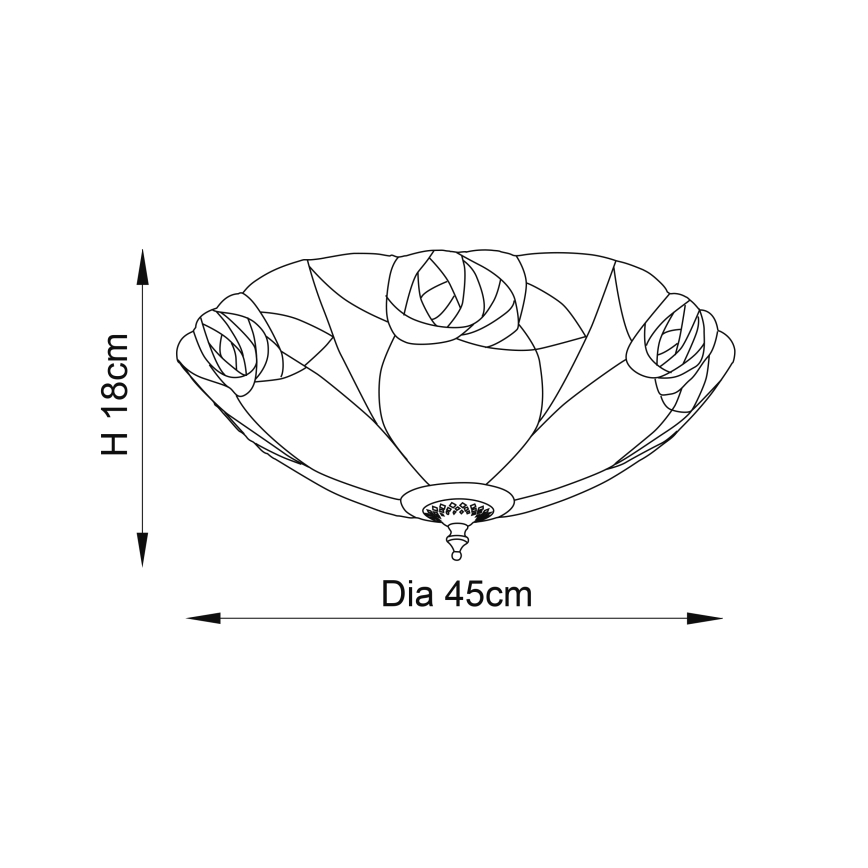 Endon 64182 - Plafon INGRAM 2xE27/60W/230V śr. 45 cm