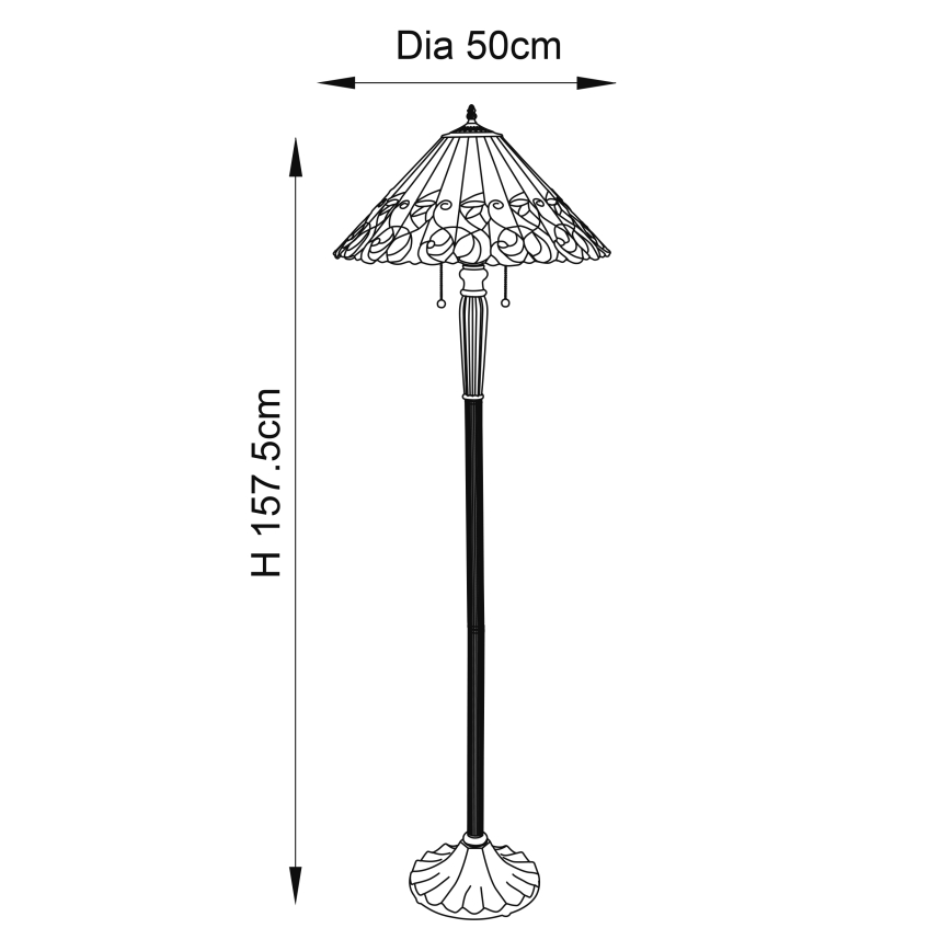 Endon 64192 - Lampa stojąca JAMELIA 2xE27/60W/230V Ø 50 cm