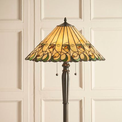 Endon 64192 - Lampa stojąca Tiffany JAMELIA 2xE27/60W/230V śr. 50 cm