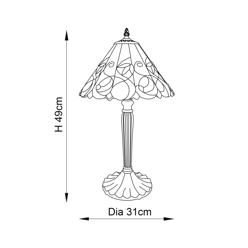 Endon 64195 - Lampa stołowa JAMELIA 1xE27/60W/230V śr. 31 cm