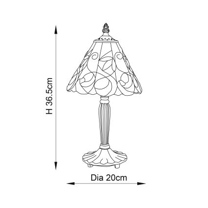 Endon 64196 - Lampa stołowa Tiffany JAMELIA 1xE14/40W/230V śr. 20 cm