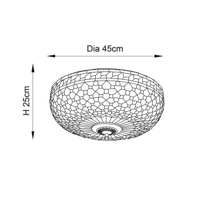 Endon 64276 - Lampa sufitowa MILLE FEUX 2xE27/60W/230V śr. 45 cm