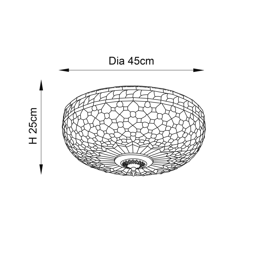 Endon 64276 - Lampa sufitowa MILLE FEUX 2xE27/60W/230V śr. 45 cm