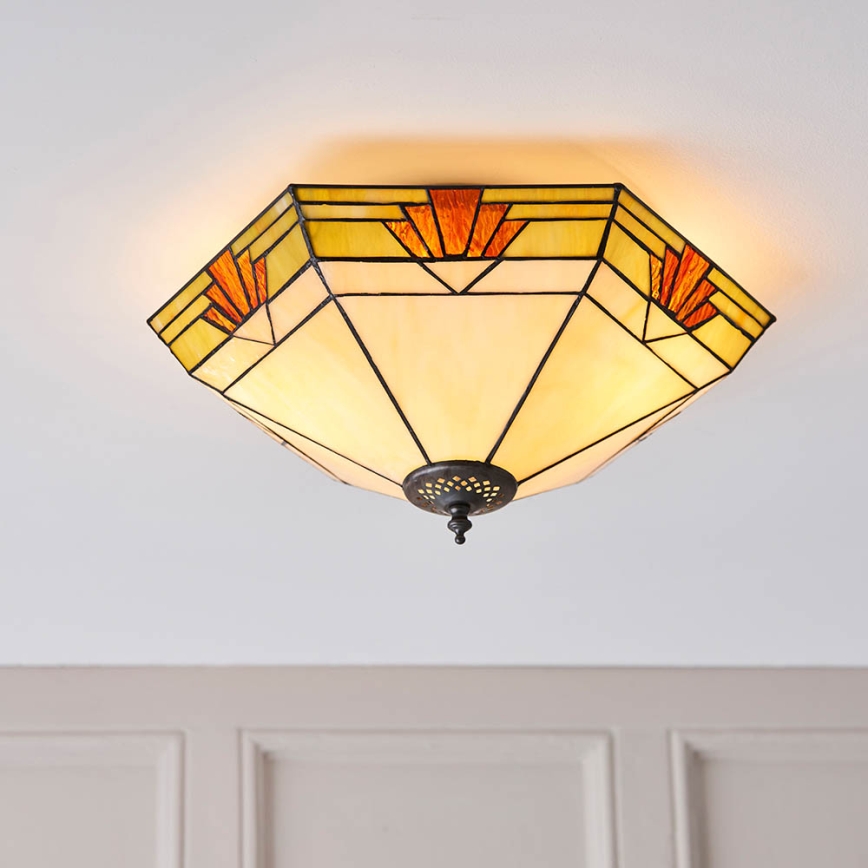 Endon 64284 - Lampa sufitowa Tiffany NEVADA 2xE27/60W/230V śr. 40 cm