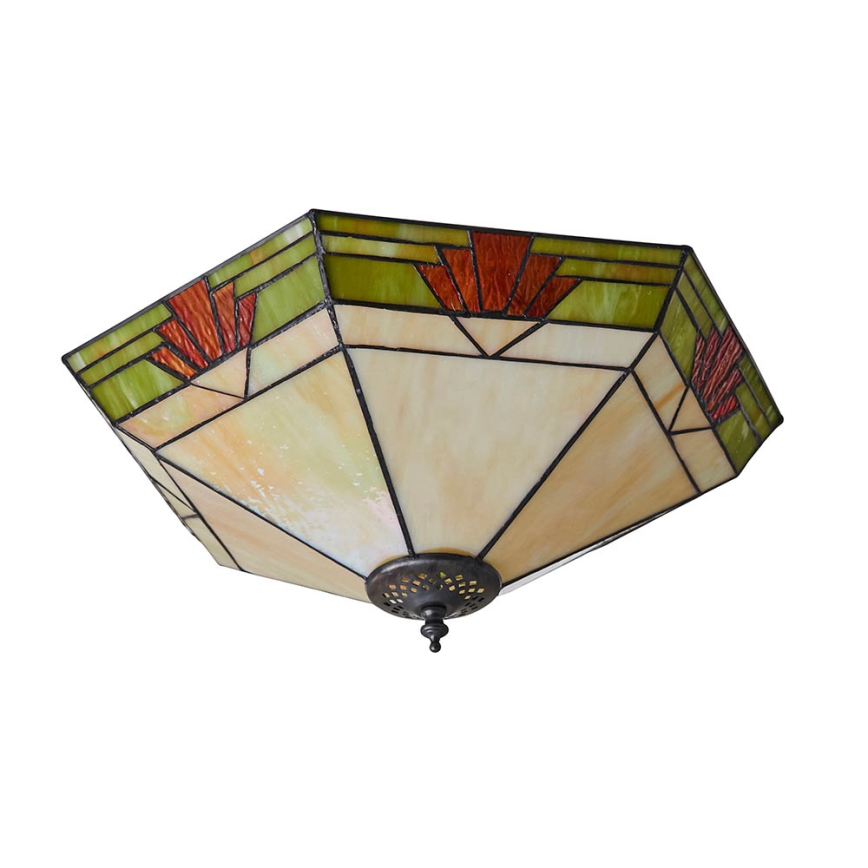 Endon 64284 - Lampa sufitowa Tiffany NEVADA 2xE27/60W/230V śr. 40 cm