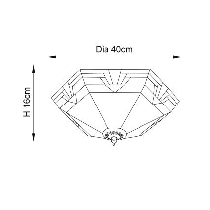 Endon 64284 - Lampa sufitowa Tiffany NEVADA 2xE27/60W/230V śr. 40 cm