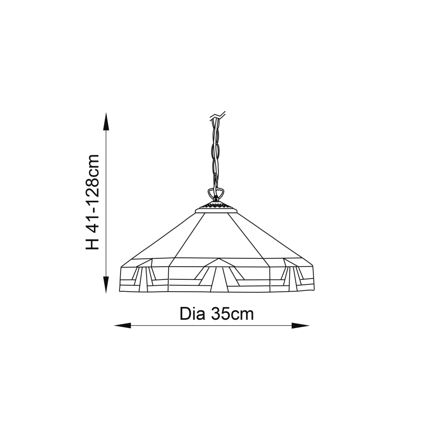 Endon 64285 - Żyrandol na łańcuchu Tiffany NEVADA 1xE27/60W/230V śr. 35 cm