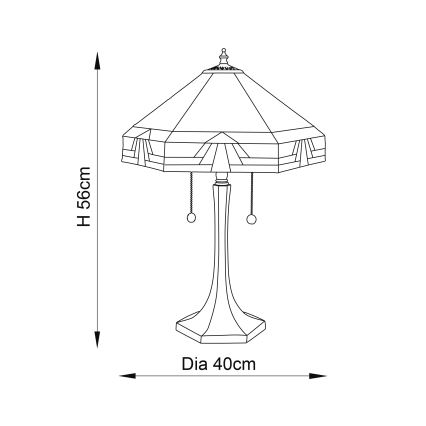 Endon 64286 - Lampa stołowa Tiffany NEVADA 2x E27/60W/230V Ø 40 cm