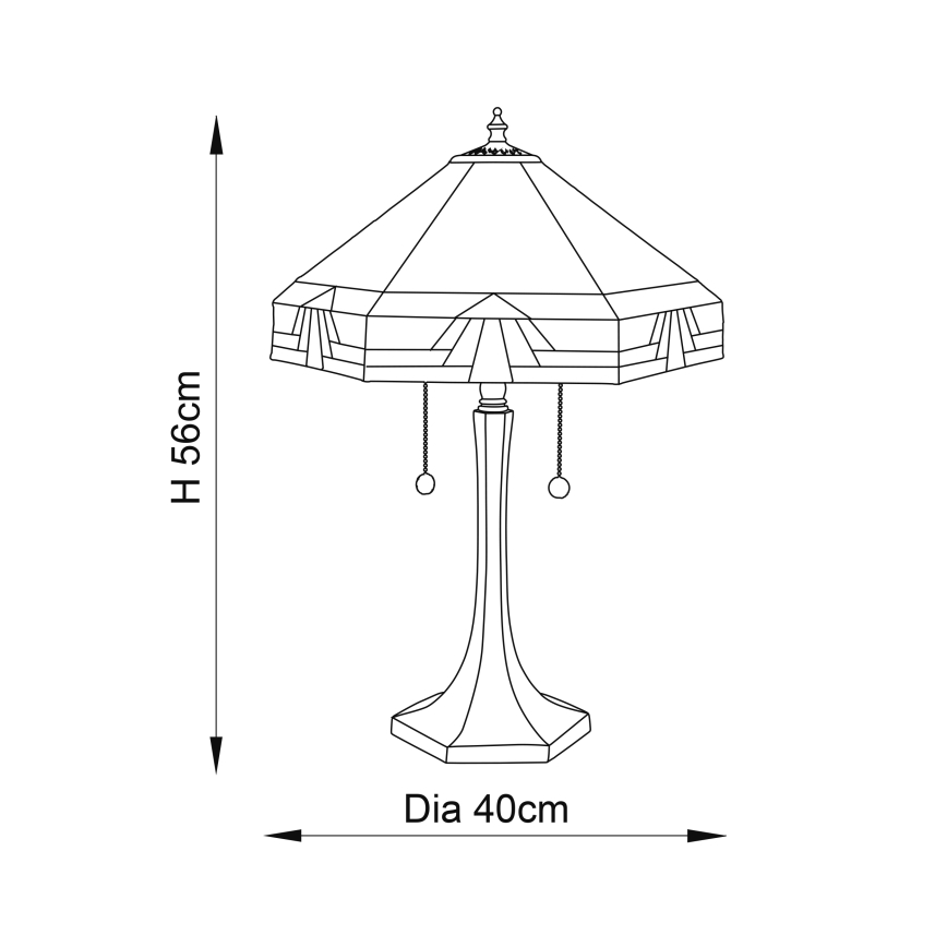 Endon 64286 - Lampa stołowa Tiffany NEVADA 2x E27/60W/230V Ø 40 cm