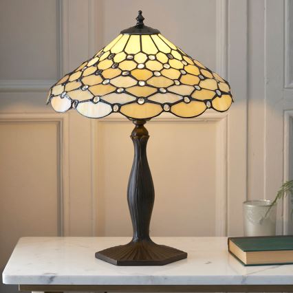 Endon 64301 - Lampa stołowa Tiffany PEARL 1xE27/60W/230V Ø 37 cm