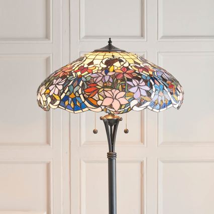 Endon 64323 - Lampa podłogowa Tiffany SULLIVAN 2xE27/60W/230V Ø 56 cm