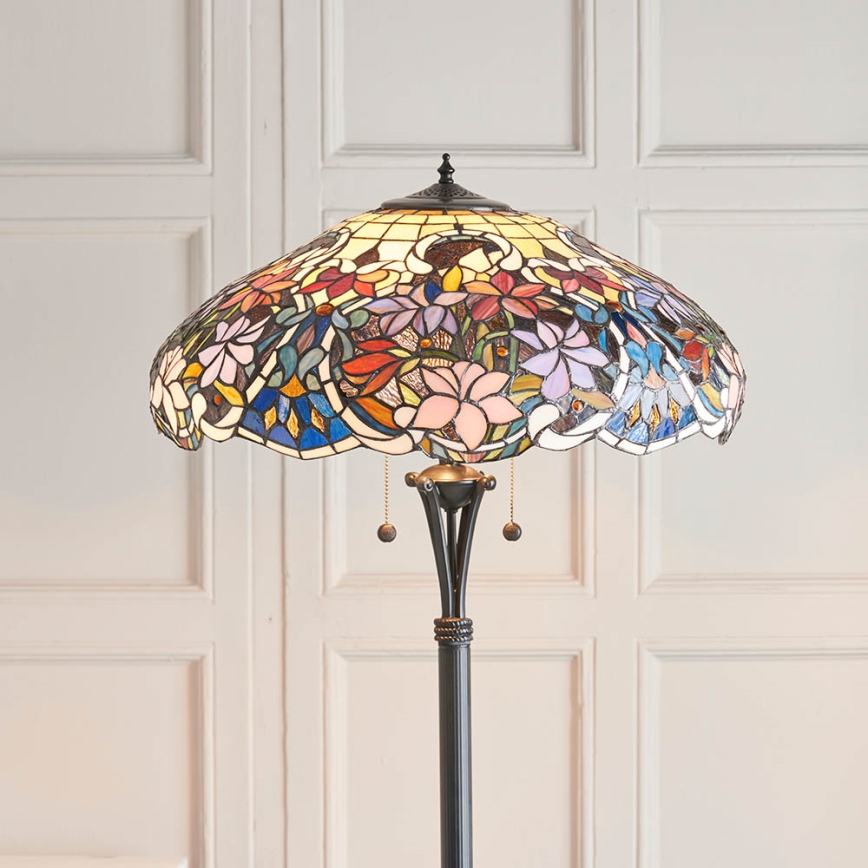 Endon 64323 - Lampa podłogowa Tiffany SULLIVAN 2xE27/60W/230V Ø 56 cm