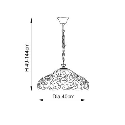 Endon 64325 - Żyrandol na łańcuchu SULLIVAN 1xE27/60W/230V, śr. 40 cm