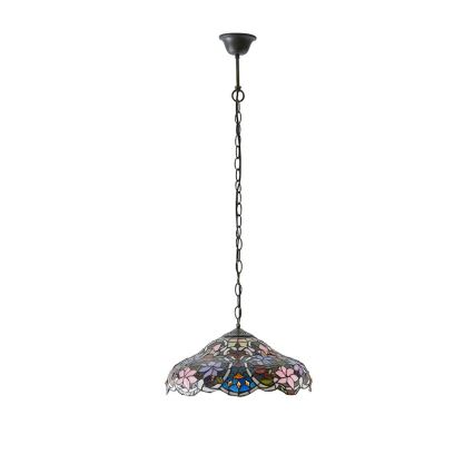 Endon 64325 - Żyrandol na łańcuchu Tiffany SULLIVAN 1xE27/60W/230V śr. 40 cm