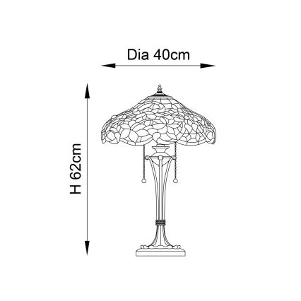 Endon 64326 - Lampa stołowa SULLIVAN 2xE27/60W/230V śr. 40 cm