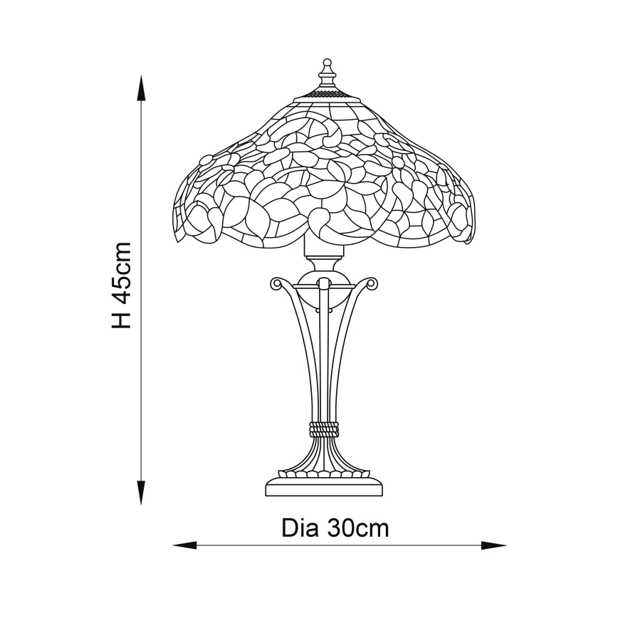 Endon 64327 - Lampa stołowa SULLIVAN 2xE14/40W/230V śr. 30 cm