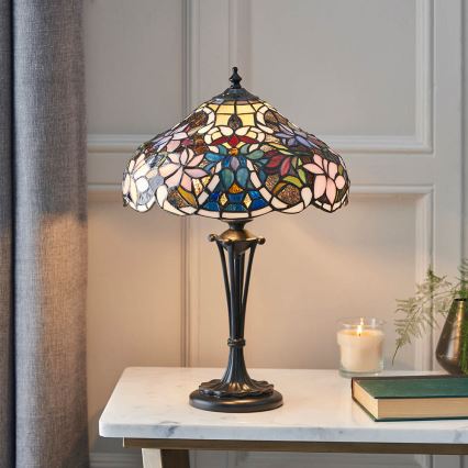 Endon 64327 - Lampa stołowa Tiffany SULLIVAN 2xE14/40W/230V, średnica 30 cm