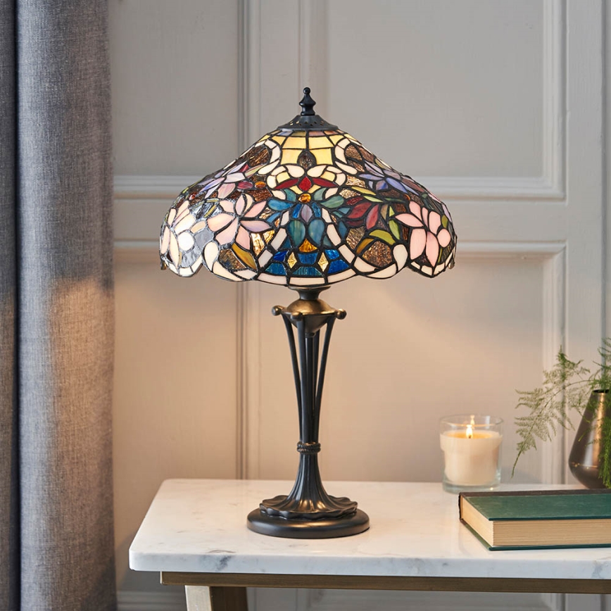 Endon 64327 - Lampa stołowa Tiffany SULLIVAN 2xE14/40W/230V, średnica 30 cm
