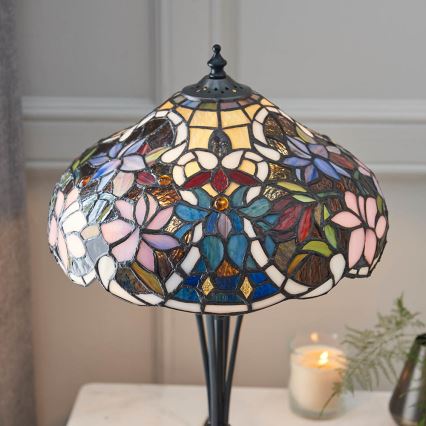 Endon 64327 - Lampa stołowa Tiffany SULLIVAN 2xE14/40W/230V, średnica 30 cm