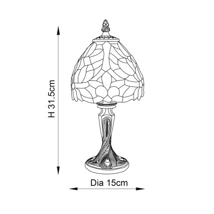 Endon 64331 - Lampa stołowa Tiffany SYLVETTE 1xE14/40W/230V śr. 15 cm