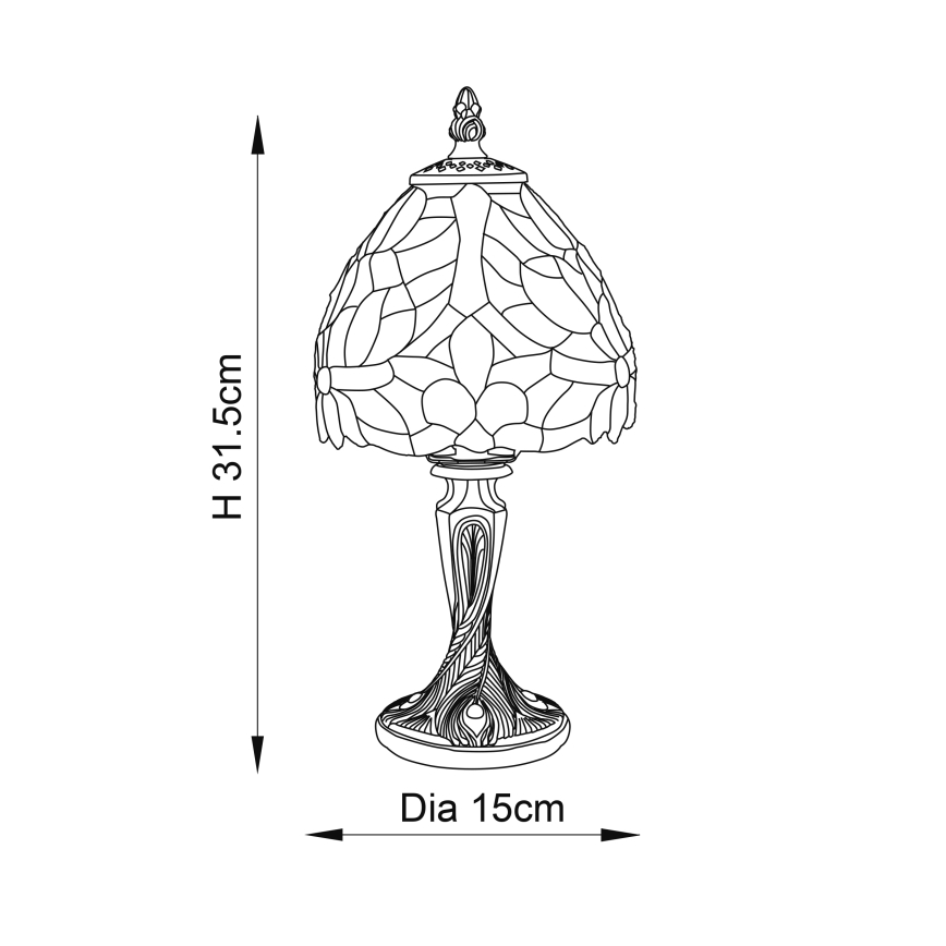 Endon 64331 - Lampa stołowa Tiffany SYLVETTE 1xE14/40W/230V śr. 15 cm