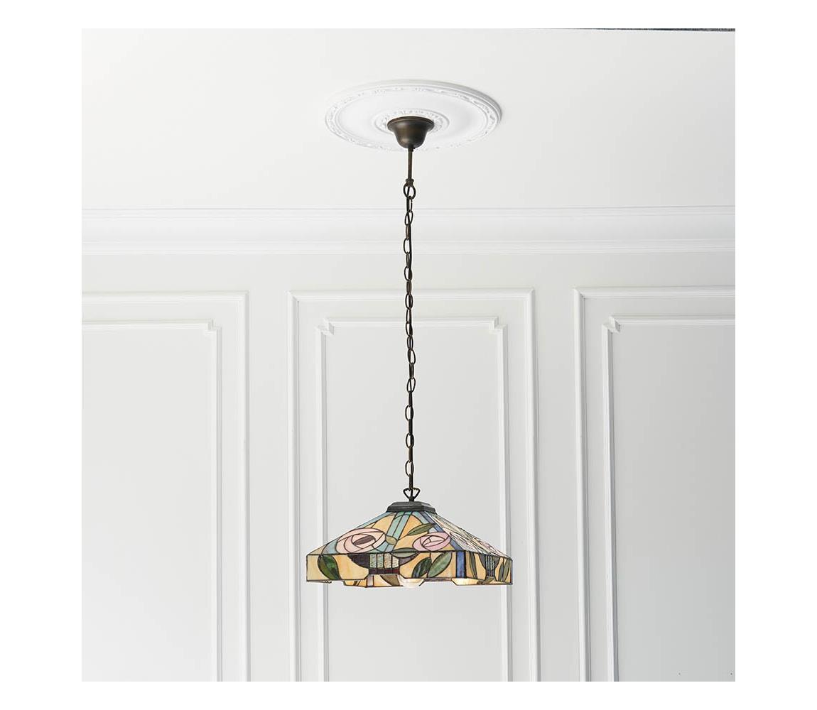 Endon 64385 - Żyrandol na łańcuchu Tiffany WILLOW 1xE27/60W/230V Ø 35 cm