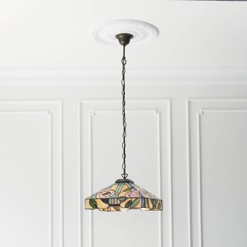 Endon 64385 - Żyrandol na łańcuchu Tiffany WILLOW 1xE27/60W/230V Ø 35 cm