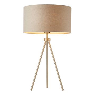 Endon 66986 - Lampa stołowa TRI 1xE27/40W/230V mosiężna/beżowa
