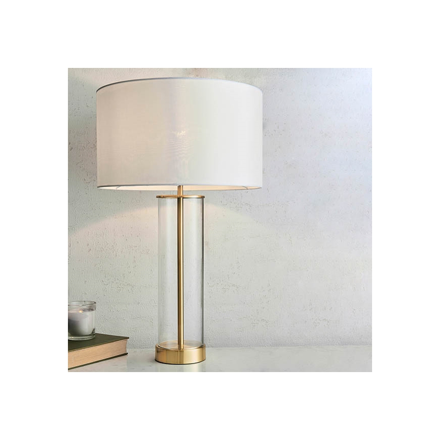 Endon 68802 - ściemniana dotykowa lampa stołowa LESSINA 1xE27/10W/230V złota/biała