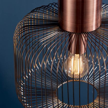 Endon 68986 - Żyrandol na lince NICOLA 1xE27/40W/230V miedziany