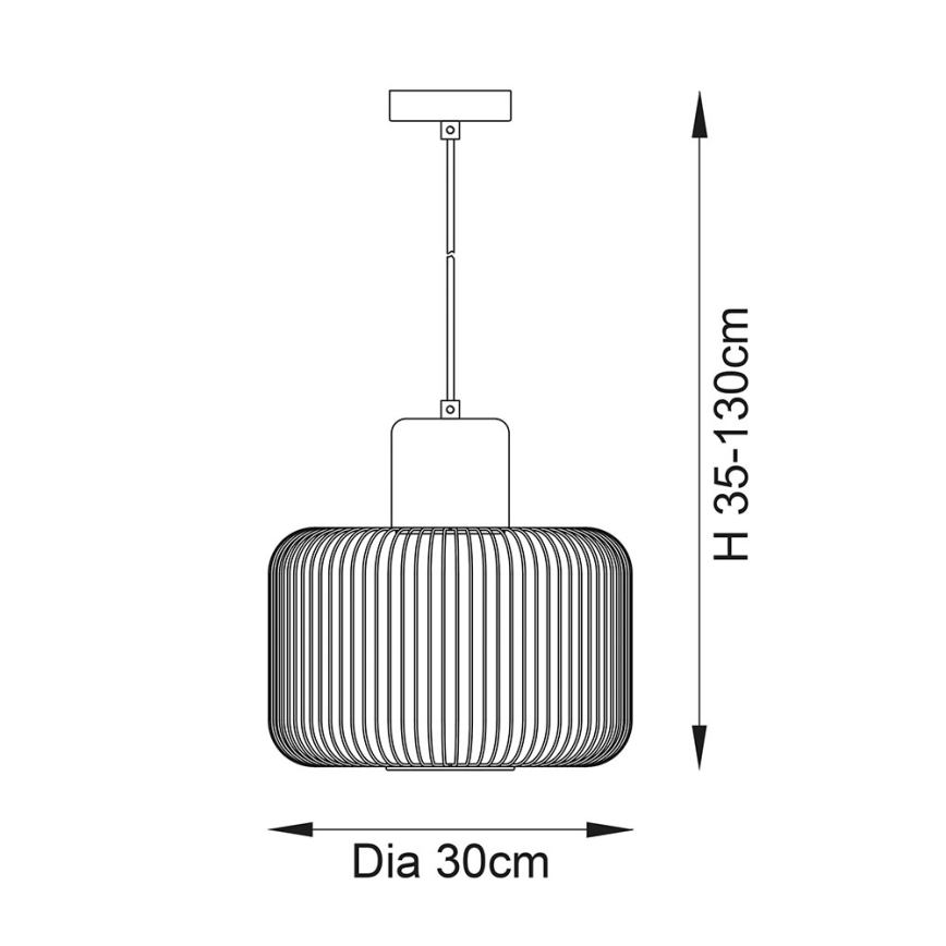 Endon 68986 - Żyrandol na lince NICOLA 1xE27/40W/230V miedziany