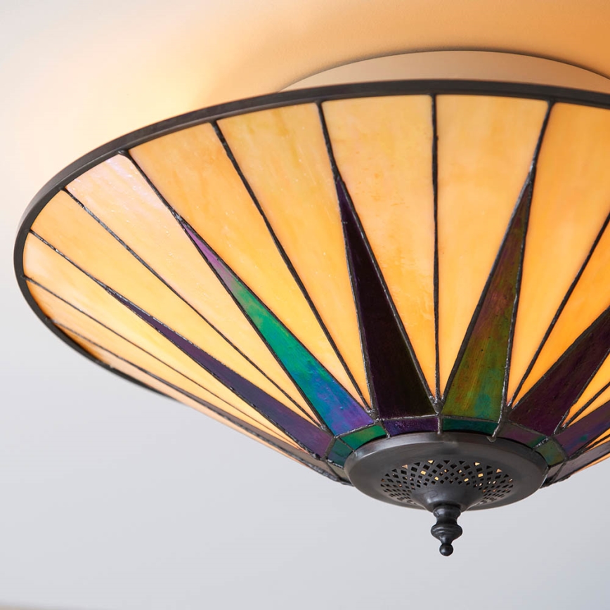 Endon 70240 - Lampa sufitowa Tiffany DARK STAR 2xE27/40W/230V śr. 49 cm