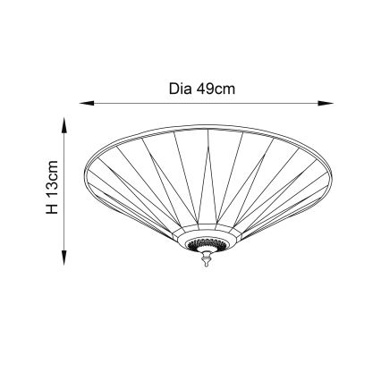 Endon 70240 - Plafon DARK STAR 2xE27/40W/230V śr. 49 cm