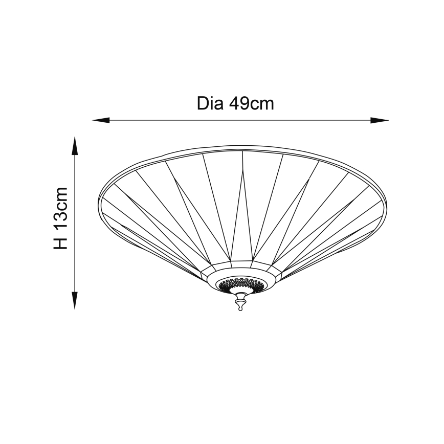 Endon 70240 - Plafon DARK STAR 2xE27/40W/230V śr. 49 cm