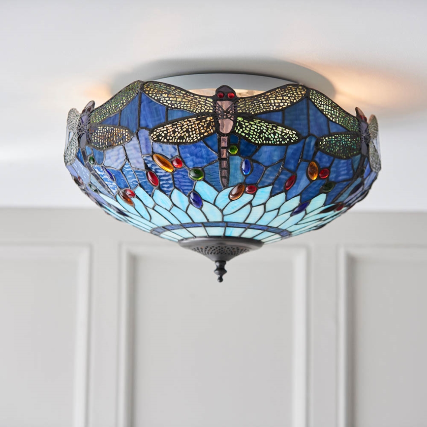 Endon 70722 - Lampa sufitowa Tiffany DRAGONFLY 2xE27/60W/230V Ø 41 cm