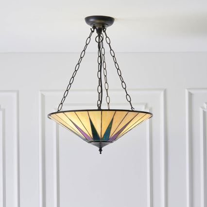 Endon 70754 - Żyrandol na łańcuchu DARK STAR 3xE27/60W/230V śr. 49 cm