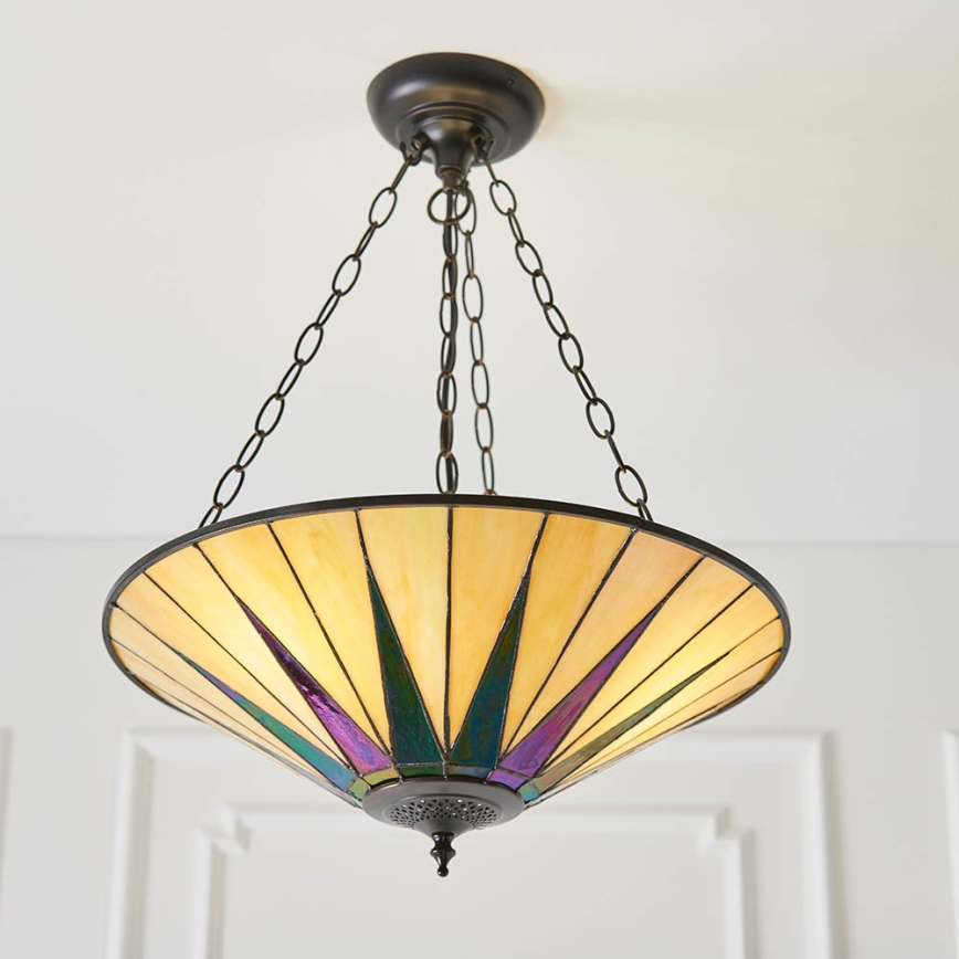 Endon 70754 - Żyrandol na łańcuchu DARK STAR 3xE27/60W/230V śr. 49 cm