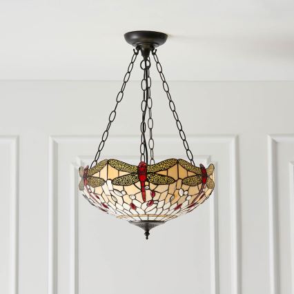 Endon 70759 - Żyrandol na łańcuchu DRAGONFLY 3xE27/60W/230V śr. 41 cm