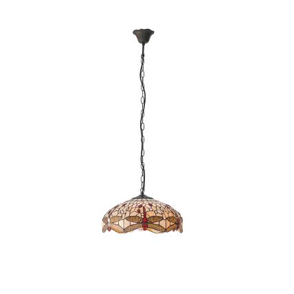 Endon 70824 - Żyrandol na łańcuchu Tiffany DRAGONFLY 3xE27/60W/230V śr. 41 cm
