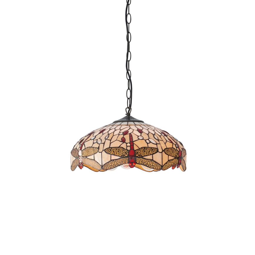 Endon 70824 - Żyrandol na łańcuchu Tiffany DRAGONFLY 3xE27/60W/230V śr. 41 cm